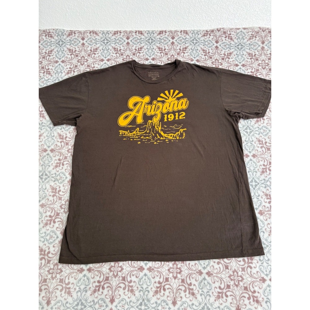 Banana Expression Arizona 1912 Graphic T-Shirt Mens 2XL Brown Cotton Made in USA